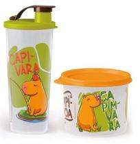 Tupperware Kit 2 Peças Pote E Copo Com Bico Capivara Acompanha Chaveiro De Capivara Surpresa Tupperware Kit 2 Peças Pote E Copo Com Bico Capivara Acompanha Chaveiro De Capivara Surpresa