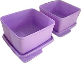 Tupperware Kit 2 Peças Potes Basic Line 1,2L Lavanda