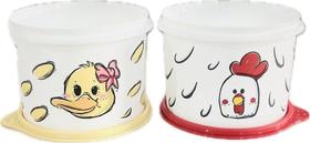 Tupperware Kit 2 Peças Potes Fazendinha Galinha E Patinha 1,1L