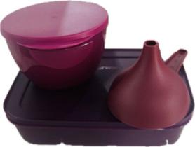 Tupperware Kit 3 Peças Freezer Line Tigela E Funil