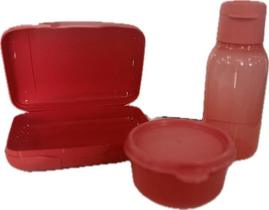 Tupperware Kit 3 Peças Garrafinha 350Ml Potinho E Lancheirinha Tupperware Kit 3 Peças Garrafinha 350Ml Potinho E Lancheirinha