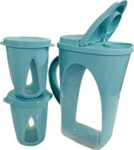 Tupperware Kit 3 Peças Jarra E Copos Com Tampa Outdoor