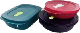 Tupperware Kit 3 Peças Marmiteira 1 Litro E Tigelas Freezer E Microondas