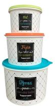 Tupperware Kit 3 Peças Porta Mantimentos Bistro Porta Arroz Feijão E Sal