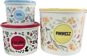 Tupperware Kit 3 Peças Porta Mantimentos Floral