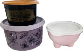 Tupperware Kit 3 Peças Pote Churrasco Saleiro E Pote 1,5 Litros