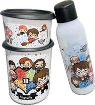 Tupperware Kit 3 Peças Potes E Garrafa Harry Potter Branco Tupperware Kit 3 Peças Potes E Garrafa Harry Potter Branco