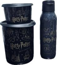 Tupperware Kit 3 Peças Potes E Garrafa Harry Potter Preto Tupperware Kit 3 Peças Potes E Garrafa Harry Potter Preto
