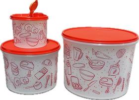 Tupperware Kit 3 Peças Potes Receitas 5,5L 2,4L E 500mL