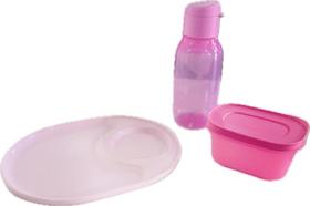 Tupperware Kit 3 Peças Rosa Infantil Tupperware Kit 3 Peças Rosa Infantil