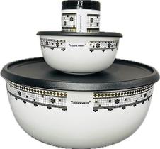 Tupperware Kit 3 Peças Tigelas E Saleiro Ladrilhos