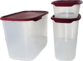 Tupperware Kit 3 Peças Touch Fresh Vermelho