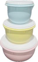 Tupperware Kit 3 Tigelas Batedeiras Pastel