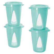Tupperware kit 4 copos com tampa outdoor verde mint 300 ml original kit 4 peças Tupperware kit 4 copos com tampa outdoor verde mint 300 ml original kit 4 peças