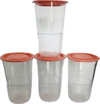 Tupperware Kit 4 Copos Translúcidos Com Tampa 400Ml Tupperware Kit 4 Copos Translúcidos Com Tampa 400Ml