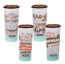 Tupperware Kit 4 copos Tumbler 470ml com tampa