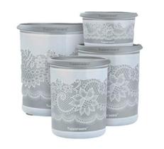 Tupperware Kit 4 Peças Potes Instantâneos De Renda