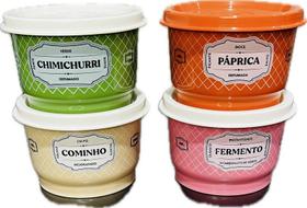 Tupperware Kit 4 Potes Para Especiarias 140mL Clássico