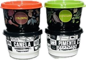 Tupperware Kit 4 Potes Para Especiarias 140mL Pop Box E Floral Tupperware Kit 4 Potes Para Especiarias 140mL Pop Box E Floral