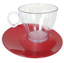 TUPPERWARE kIT 4 XÍCARA DESIGN 180ML TRANSPARENTE COM MARSALA