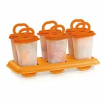 Tupperware Kit 7 Peças Picolé com Bandeja Transparente e Laranja
