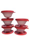 Tupperware Kit De 5 Tacinhas Para Sobremesa Vermelho Tupperware Kit De 5 Tacinhas Para Sobremesa Vermelho