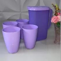 Tupperware - Kit Jarra Perfeita 1,8 Litro + 4 Copos Floresta