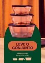 Tupperware Kit Linha Clear Merlot - 3 Peças