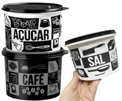 Tupperware Kit Mantimentos Pop Box - Peças Café Açucar Por Box - Áçucar Café Sal
