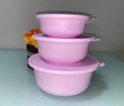 Tupperware Kit Tigelas Aloha 3 Peças Rosa Bebê