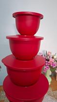 Tupperware kit tigelas murano vermelha 4 peças Tupperware kit tigelas murano vermelha 4 peças