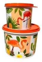 Tupperware Kit Tupper Caixa Flamingo 1,7lt Redondinha 500ml Tupperware Kit Tupper Caixa Flamingo 1,7lt Redondinha 500ml