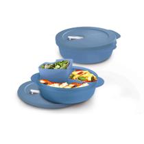 Tupperware Marmita Cristalwave Com Divisórias e bandeja removível 900ml