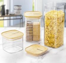 Tupperware modulares bambu 3 peças