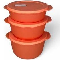 Tupperware Pda/Bea Tigela Cristalwave Com 3 Peças Laranja.