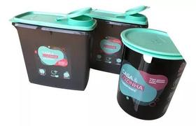 Tupperware Porta Sabão Em Pó,Porta Amaciante E Lixinho Kit Com 3 Peças.