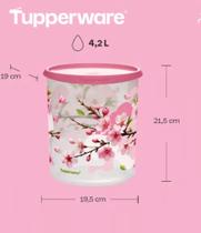 Tupperware pote mantimentos instantânea 4,2 litros flores
