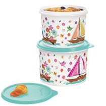 Tupperware pote para mantimentos mar de flores 2 peças original, verde mint