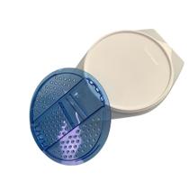 Tupperware Prática 2 Litros - Azul com Tampa Branca e Ralador