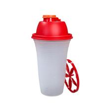 Tupperware Quick Shake 500ml com Tampa Vermelha e Laranja