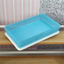 Tupperware Refri Box Plus 1,5lts - Exclusiva Azul com tampa branca Tupperware Refri Box Plus 1,5lts - Exclusiva Azul com tampa branca