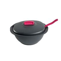 Tupperware Sopeira Actualite 1,8 Litros Preto e Pink com Concha Pink
