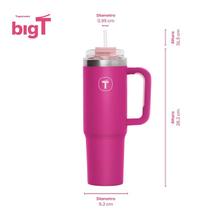 Tupperware Térmico Big T com canudo 1,1 litro Rosa
