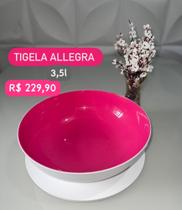 Tupperware - Tigela alegra 3,5l rosa brilhoso por dentro e branco fosco por fora.