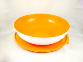 Tupperware Tigela Allegra 3,5 litros Branca com Amarelo Papaya
