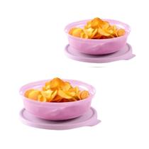 Tupperware Tigela Aloha 450ml Rosa Claro Kit Com 2 Peças.