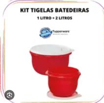 Tupperware tigela batedeira kit 2 peças vermelha original