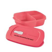 Tupperware tigela marmita cristalwave retangular com divisórias 1,litros salmão