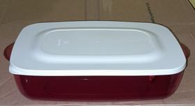 Tupperware Tigela Microplus Retangular 1,7 litros Policarbonato Vermelha