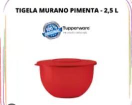 Tupperware tigela murano vermelha 2,5 litros linha servir
